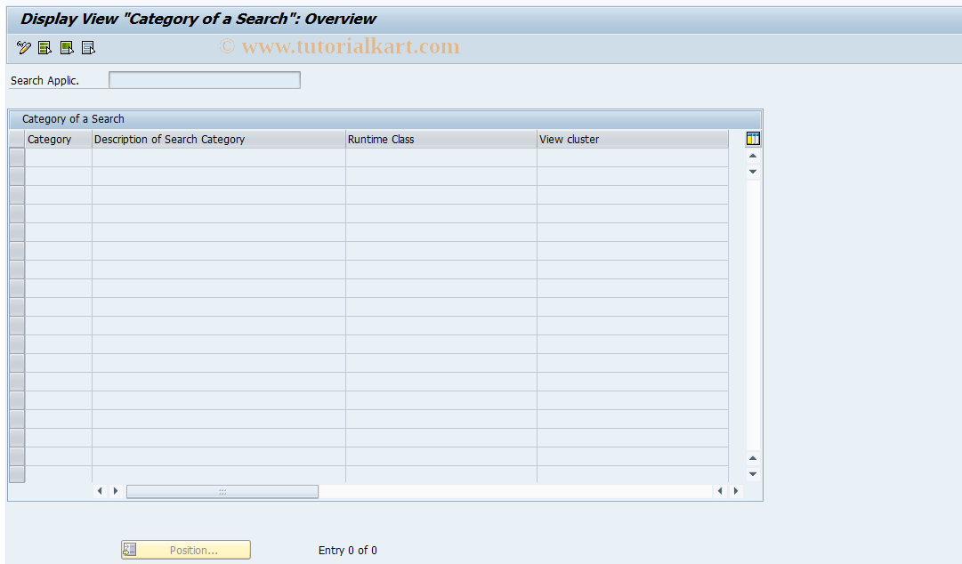 SAP TCode IGN_SEARCH_TYPE03 - Display Search Categories