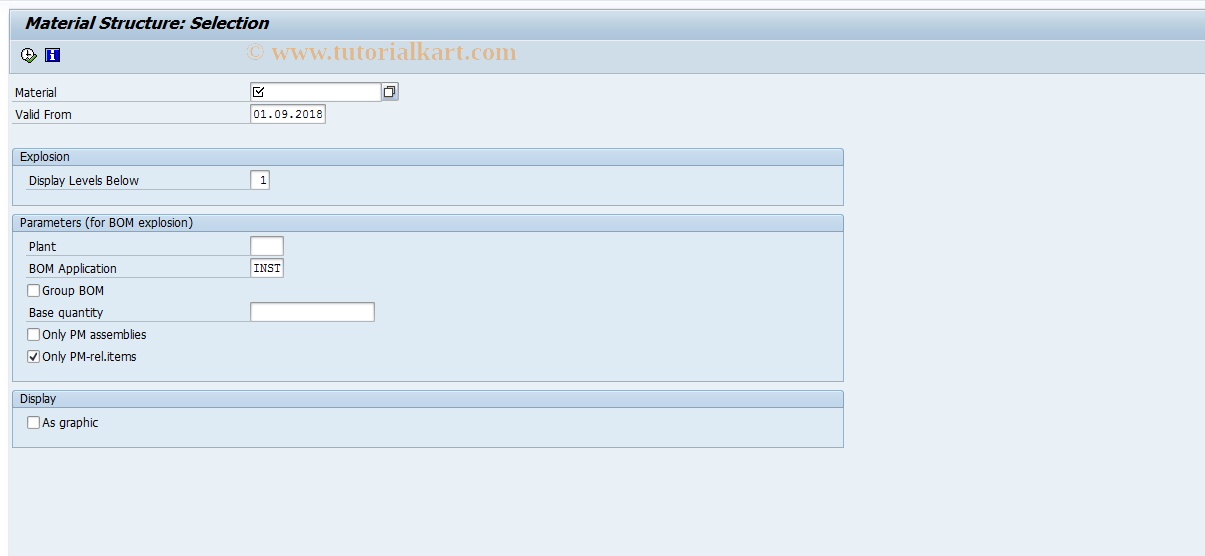 SAP TCode IH05 - Material Structure