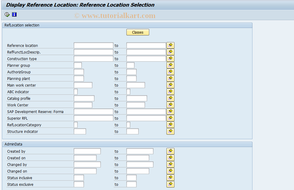 SAP TCode IH07 - Display Reference Location