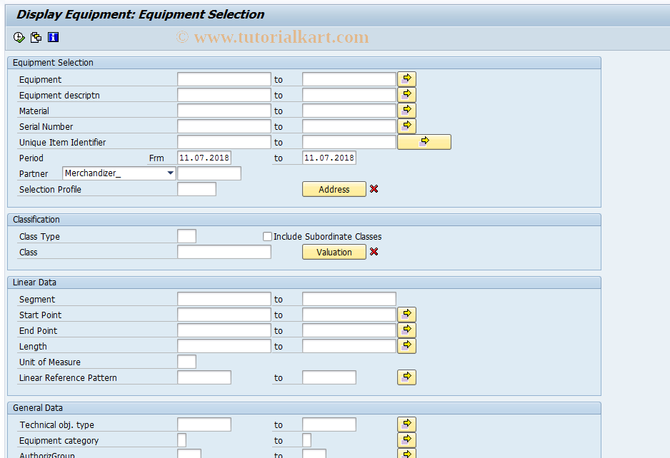 SAP TCode IH08 - Display Equipment