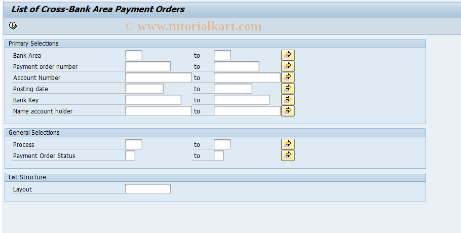 SAP TCode IHC01 - Cross-Bank Area Orders