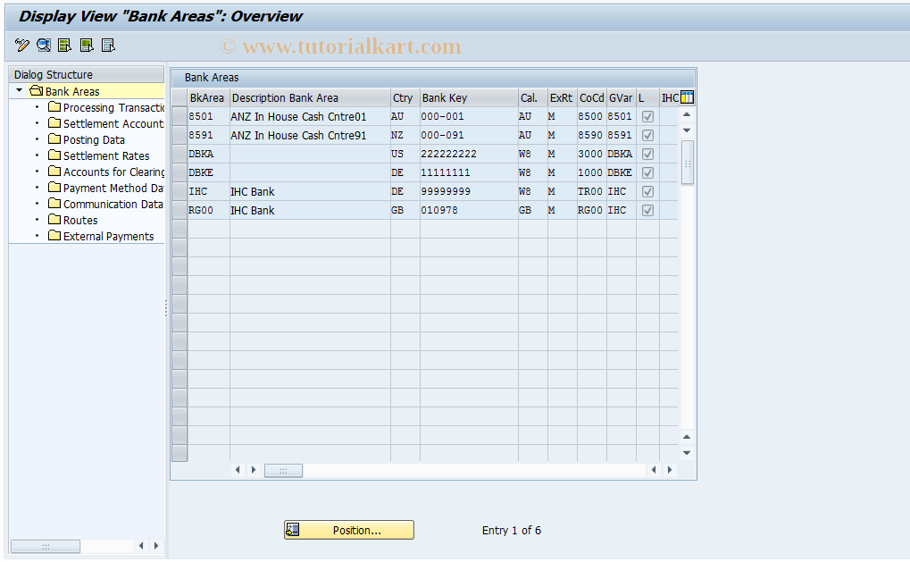 SAP TCode IHC_MAIN_CUST - Customizing IHC Clearing