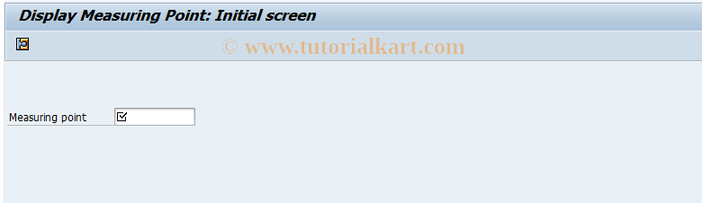 SAP TCode IK03 - Display Measuring Point