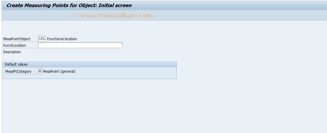 SAP TCode IK04 - Create Measuring Points for Object