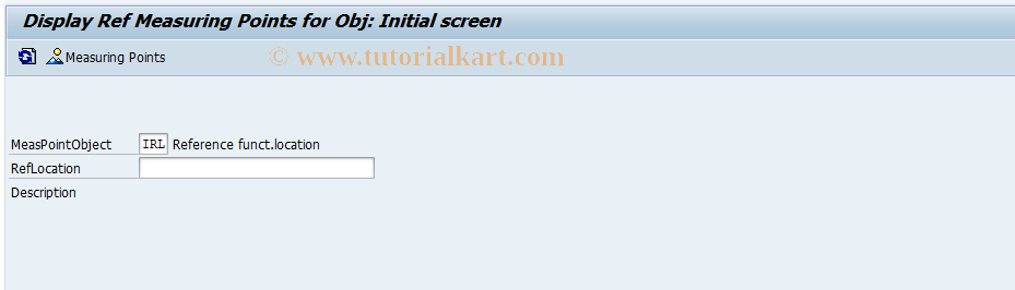 SAP TCode IK06R - Display Ref Measuring Points for Obj