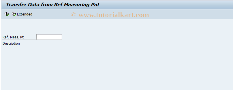 SAP TCode IK10R - Transfer Data from Ref Measuring Pnt