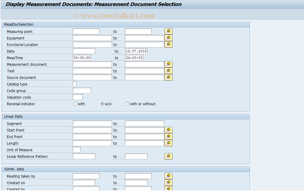 SAP TCode IK13 - Display Measurement Document