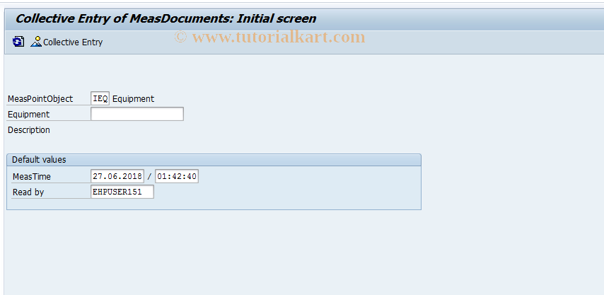 SAP TCode IK14 - Collective Entry of MeasDocuments