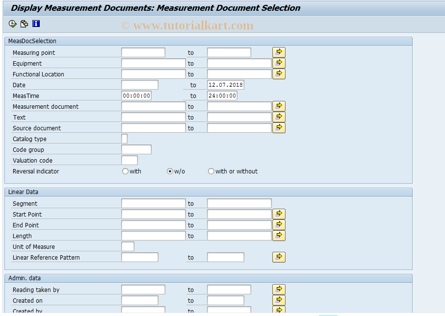 SAP TCode IK17 - Display Measurement Documents