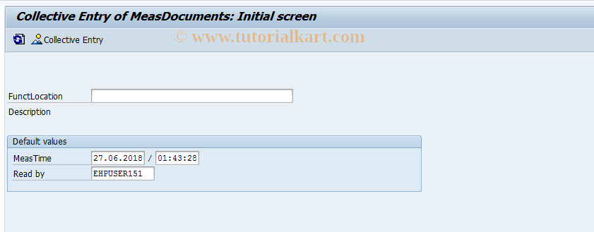 SAP TCode IK21 - Collective Entry of MeasDocuments