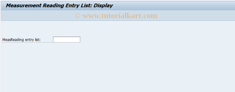 SAP TCode IK33 - Display MeasReading entry list