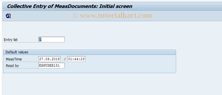 SAP TCode IK34 - Collective Entry of MeasDocuments