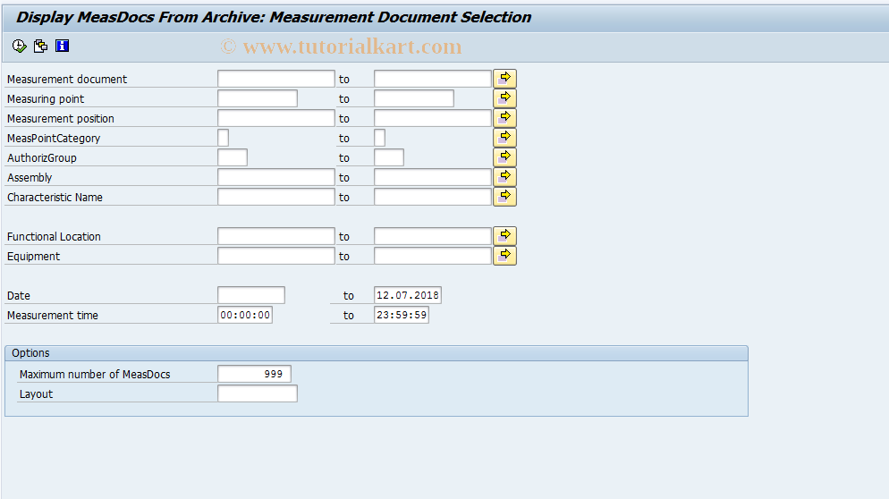 SAP TCode IK41 - Display Meas Documents From Archive