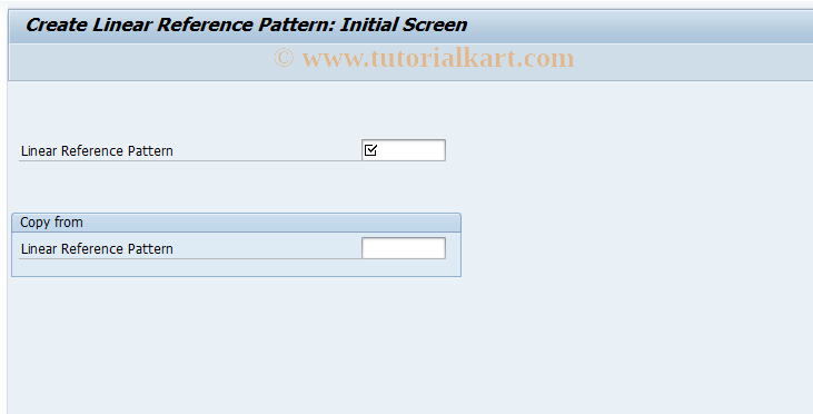 SAP TCode IK81 - Create Linear Reference Pattern