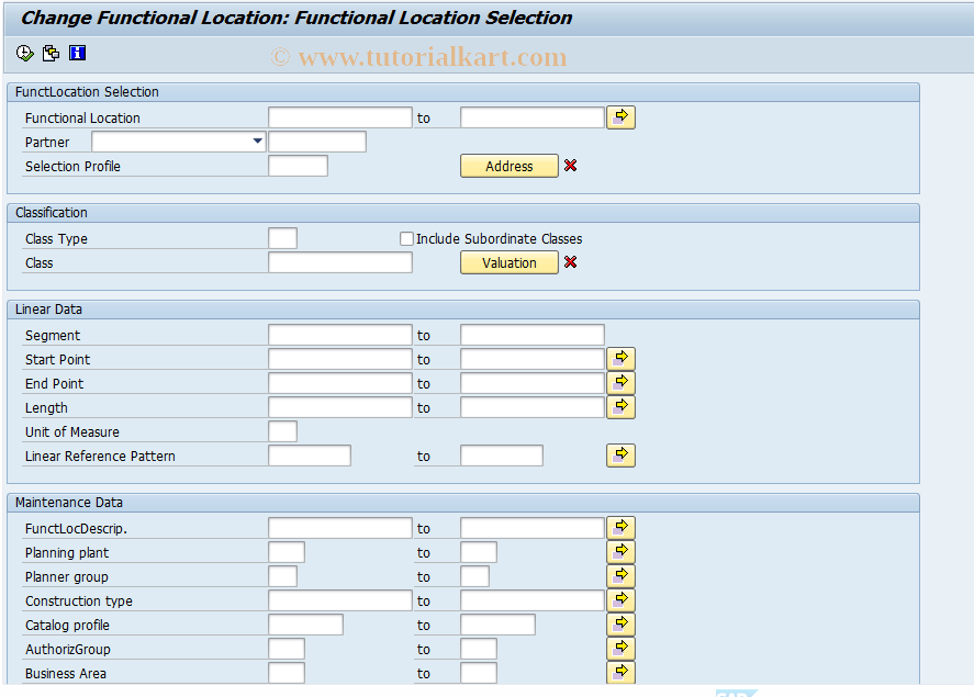 SAP TCode IL05 - Change Functional Location