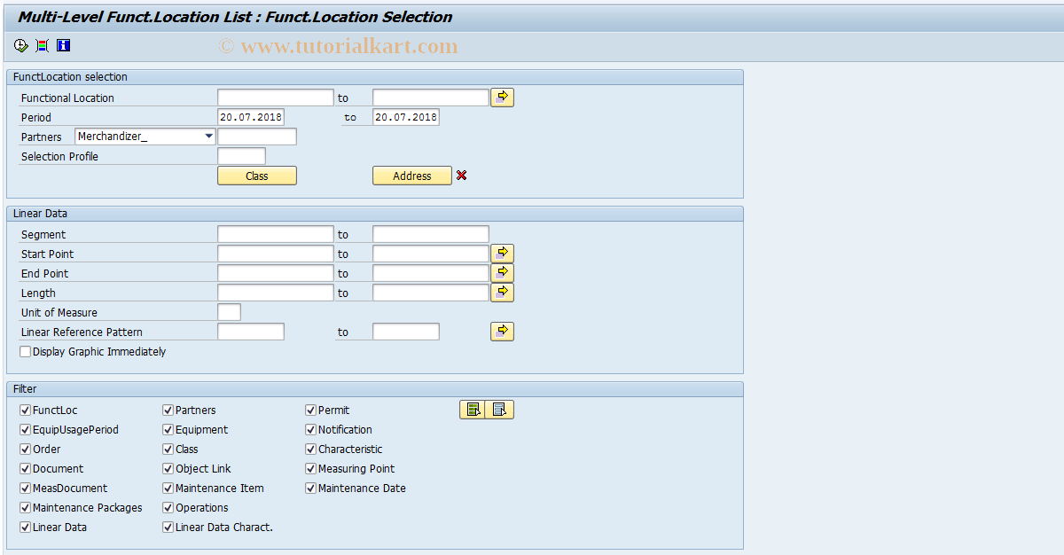 SAP TCode IL07 - Funct. Location List (Multi-Level)