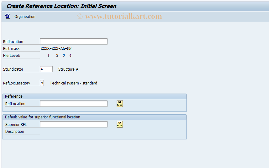 SAP TCode IL11 - Create Reference Location