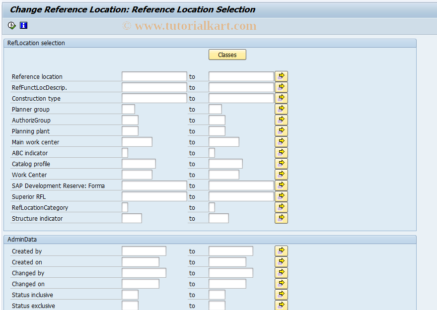SAP TCode IL15 - Change Reference Location