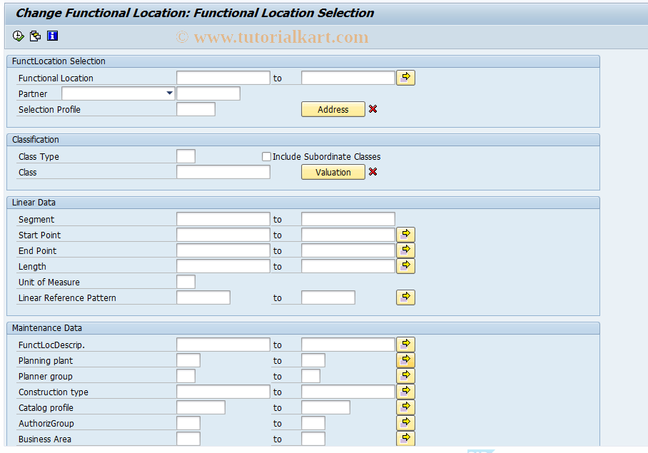 SAP TCode IL20 - Change Functional Location