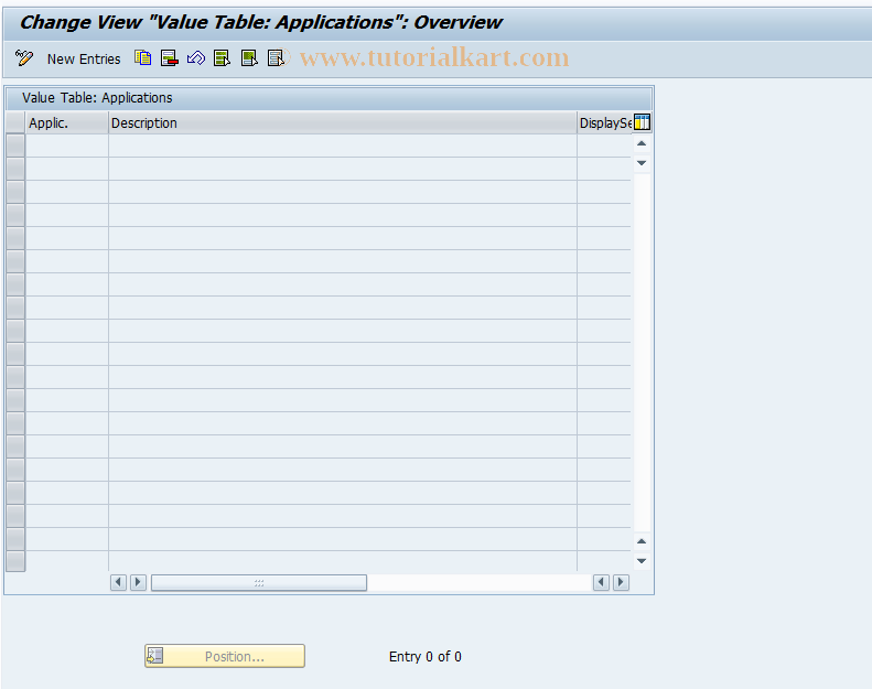 SAP TCode ILM_C_APPL - Define Applications