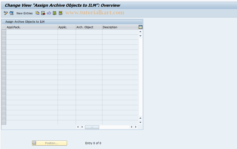 SAP TCode ILM_C_OBJECTS - Define Archiving Objects