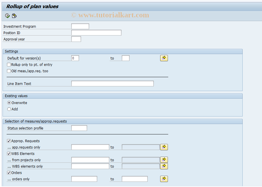 SAP TCode IM34 - Determining Default Plan Value IM