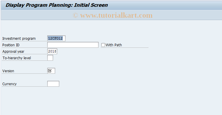 SAP TCode IM36 - Display plan on prog. position