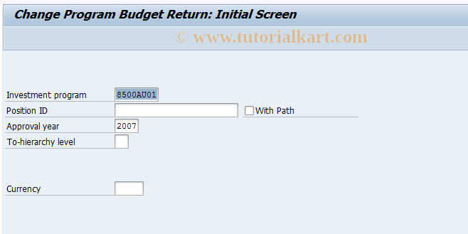 SAP TCode IM38 - Change return on program position