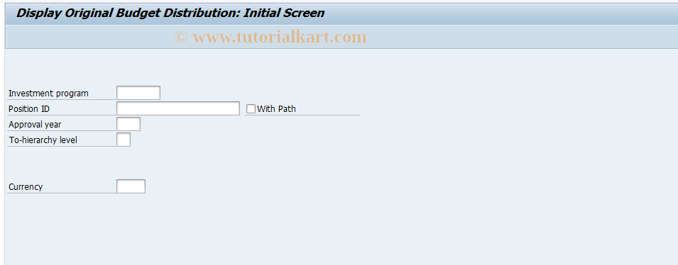 SAP TCode IM43 - Display budget operative objects