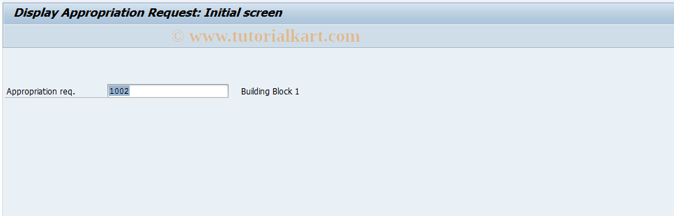 SAP TCode IMA3N - Display Appropriation Request