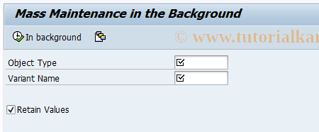 SAP TCode IMAMB - Automatic Mass Change