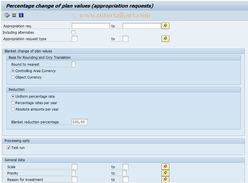 SAP TCode IMAMP - Blanket Change to Plan Values