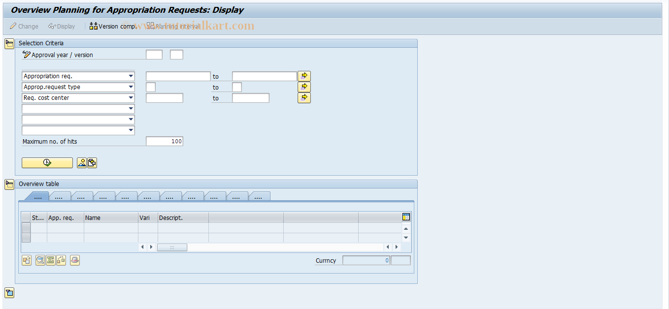 SAP TCode IMAPL - Overview Planning (Planner)