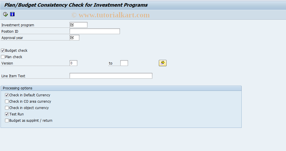SAP TCode IMCOC1 - Consistency Check (Invoice Prog.)