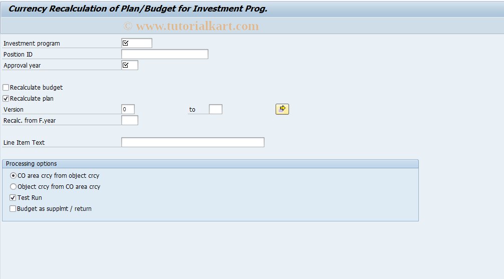 SAP TCode IMCRC1 - Currency Reacalculation (Invoice Prog.)