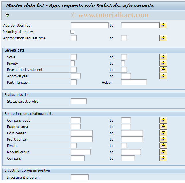 SAP TCode IMD4 - App.req: Create form