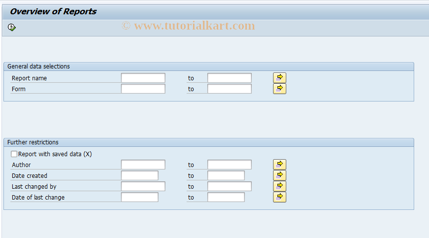 SAP TCode IMDX - App. req: Reorganization reports