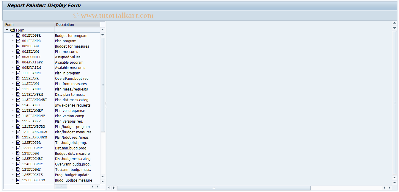 SAP TCode IME6 - Display layout set for inv.prog.rep.