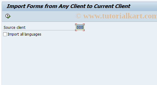 SAP TCode IME9 - Client transport of forms