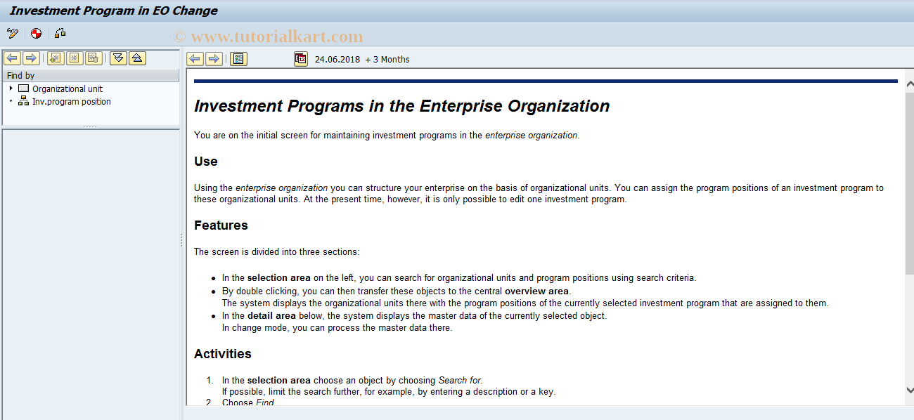 SAP TCode IMEO2 - Change Invoice Program in Enterp. Organizational 