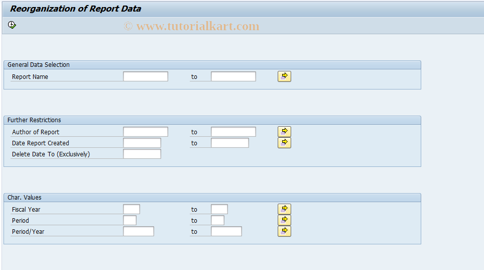 SAP TCode IMEY - Reorganize inv. prog. report data
