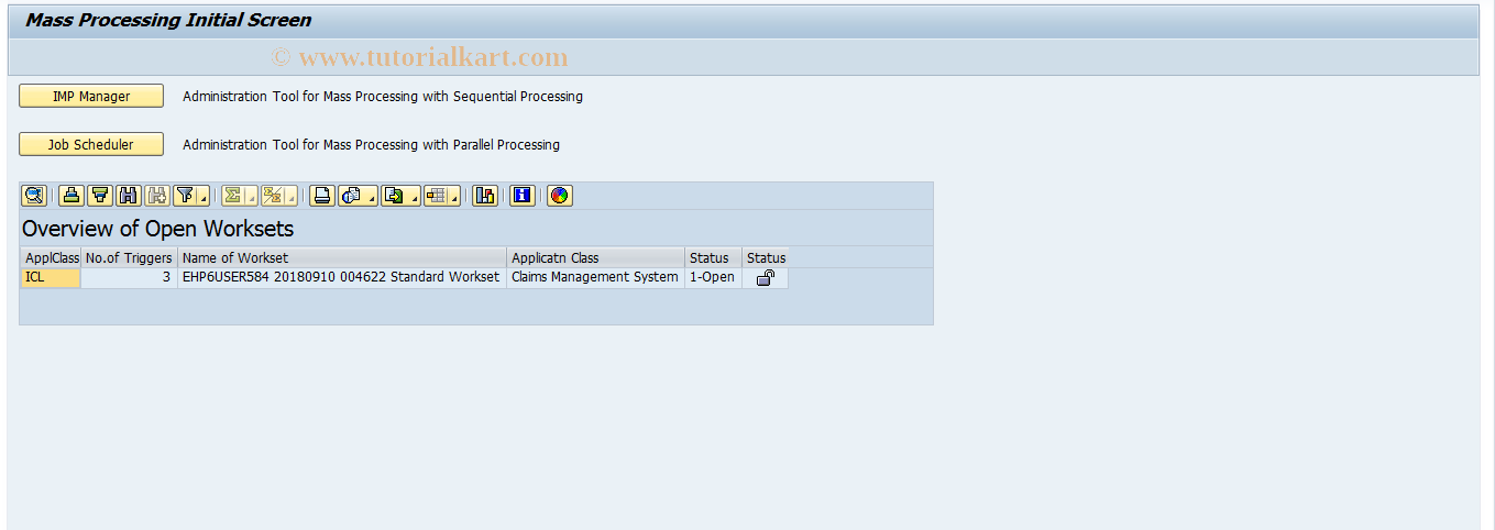 SAP TCode IMP - Start of Mass Processing