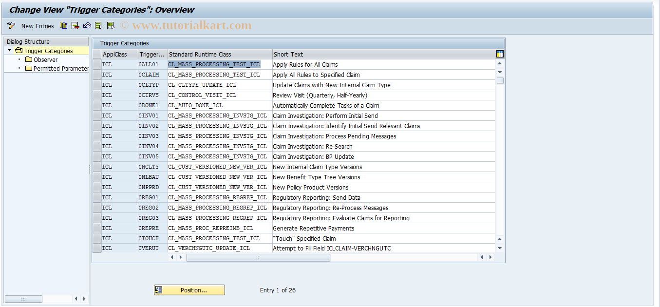 SAP TCode IMP_CUST - Maintenance Mass Processng Customzng