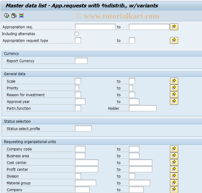 SAP TCode IMR7 - App. Request w/ Distrib. w/ Variants