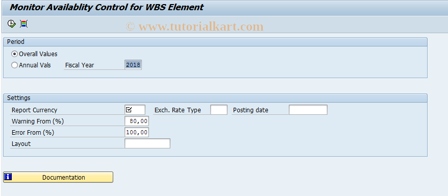 SAP TCode IM_AVCHANA_WBS - Avail. Ctrl Monitor for WBS Elements