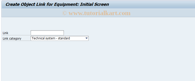 SAP TCode IN07 - Create Object Link for Equipment