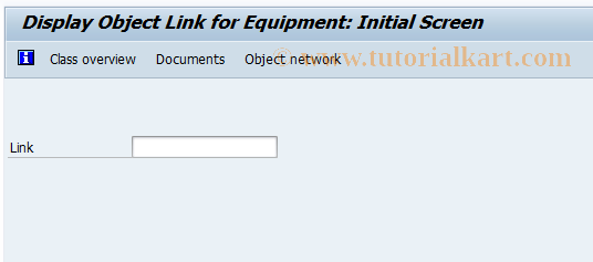 SAP TCode IN09 - Display Object Link for Equipment