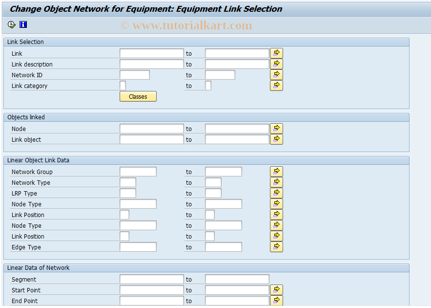 SAP TCode IN18 - Change Object Network for Equipment