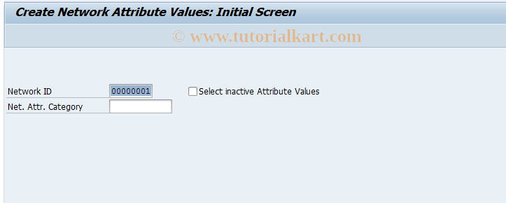 SAP TCode IN31 - Create Network Attribute Values