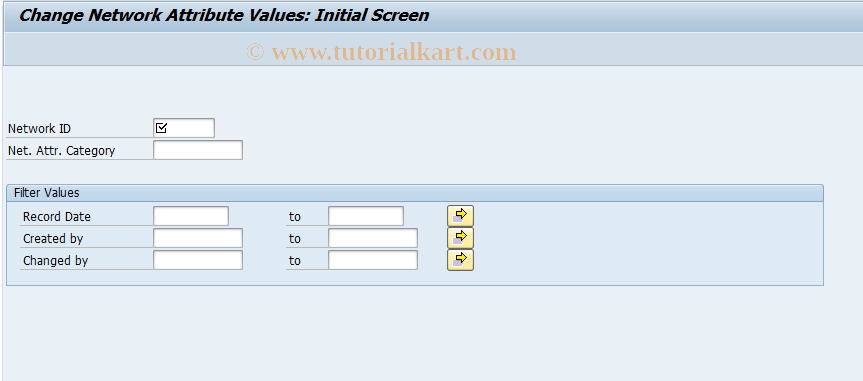 SAP TCode IN32 - Change Network Attribute Values
